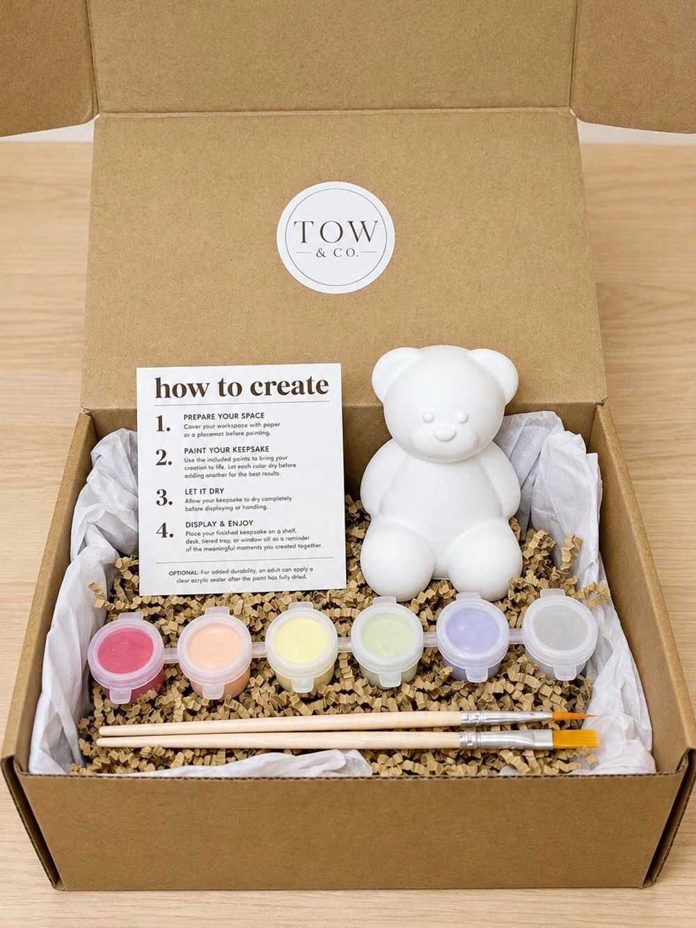 Plaster Bear Paint Kit | DIY Craft Activity, Tabletop Decor, Family Gift